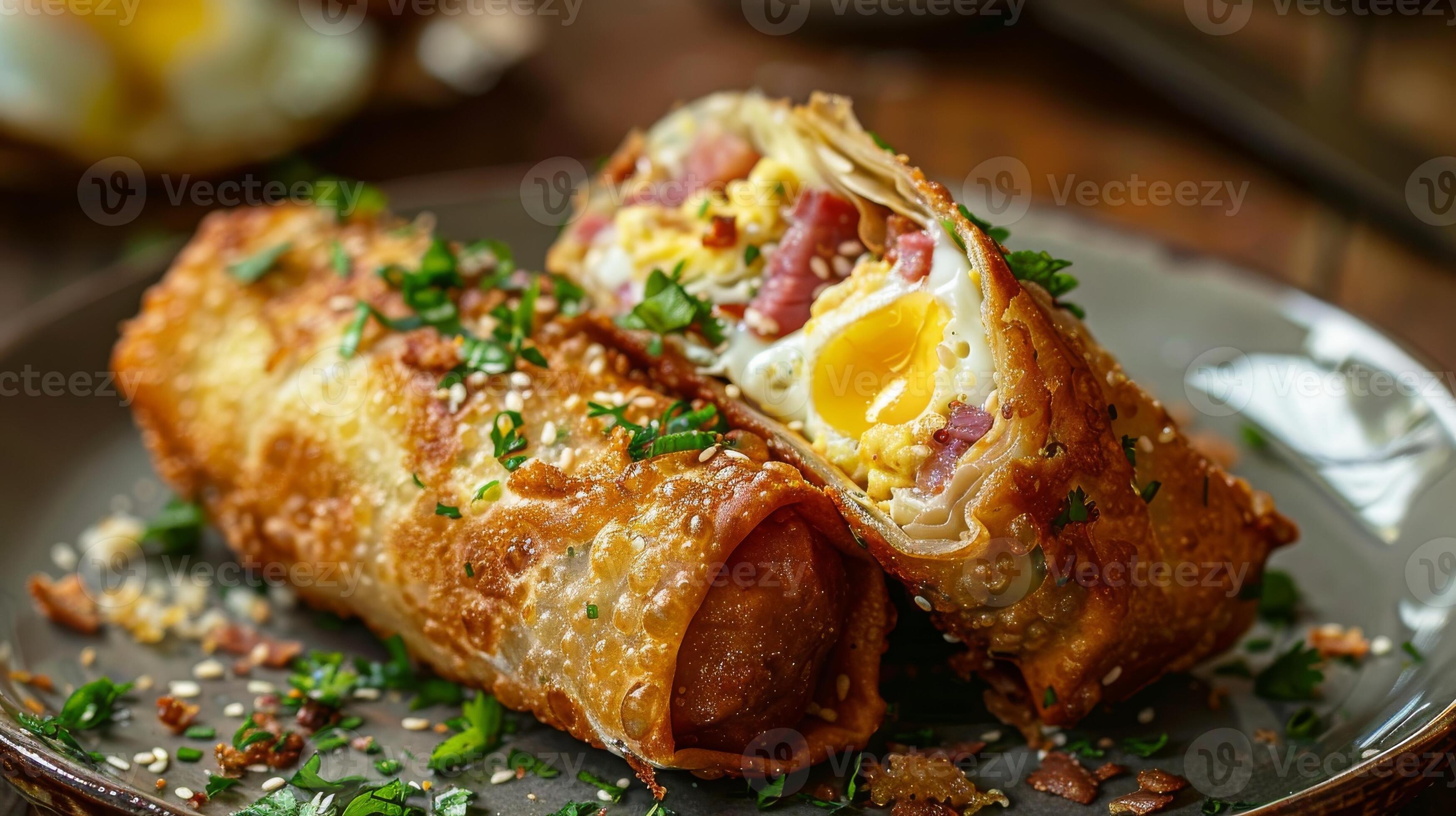 Savory Corned Beef Hash Egg Roll 45787302 Stock Photo at Vecteezy