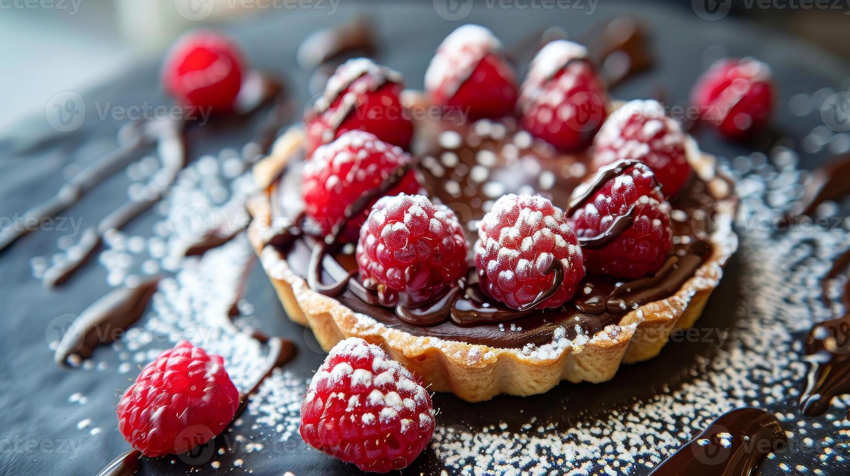 Chocolate Raspberry Tart Description photo