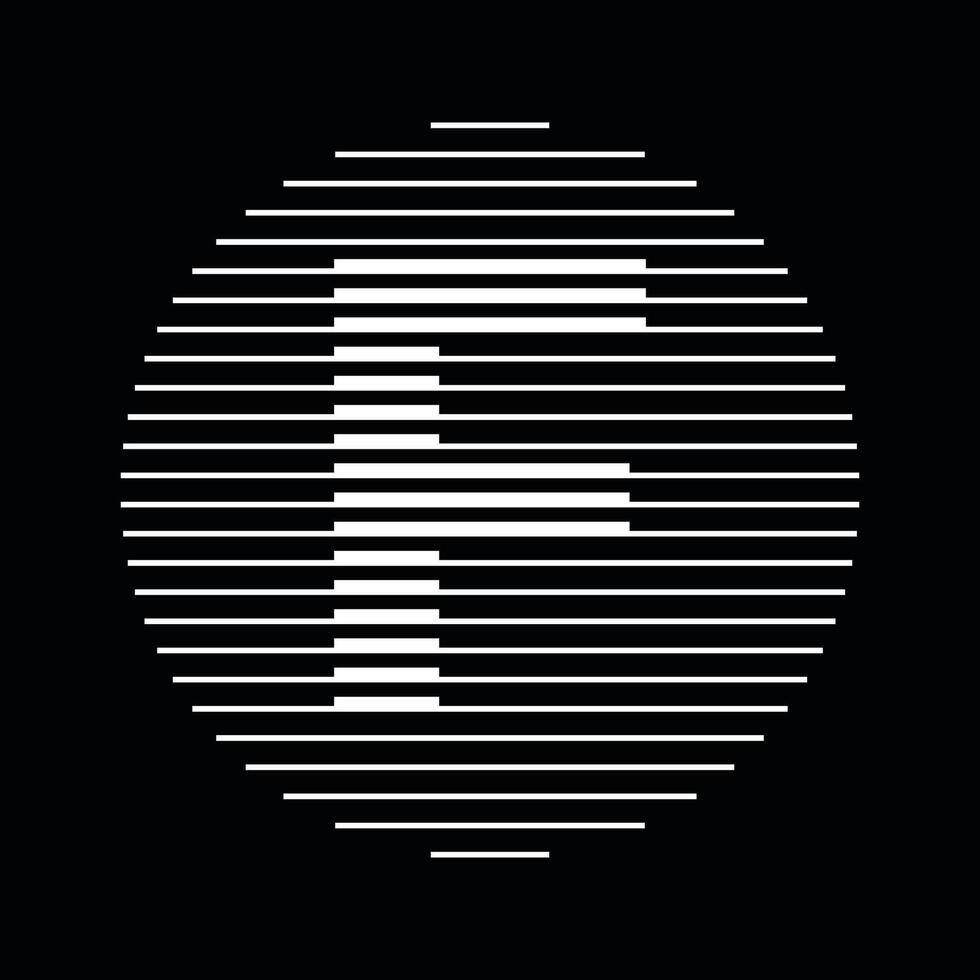 F Alphabet Letter Logo Round Circle Line Abstract Optical Illusion Stripe Halftone Symbol Icon vector