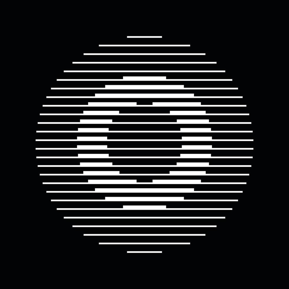 O Alphabet Letter Logo Round Circle Line Abstract Optical Illusion Stripe Halftone Symbol Icon vector