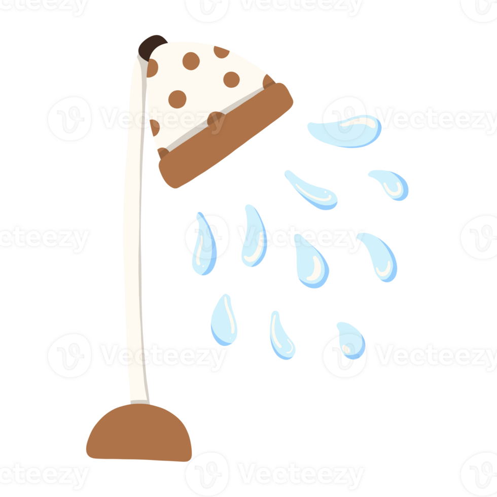 Illustration of a shower faucet, playing in the water, spa. Cartoon image of a love shower faucet. Illustrations for graphic work related to sanitary ware, various sanitary decorations. png
