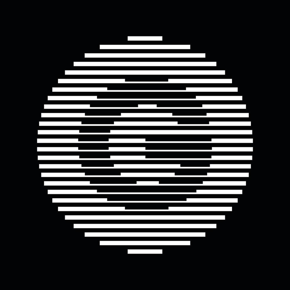 G Alphabet Letter Logo Round Circle Line Abstract Optical Illusion Stripe Halftone Symbol Icon vector