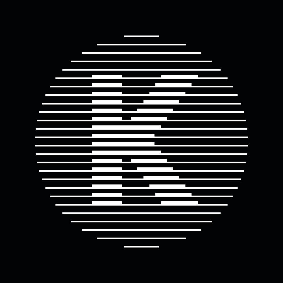 K Alphabet Letter Logo Round Circle Line Abstract Optical Illusion Stripe Halftone Symbol Icon vector