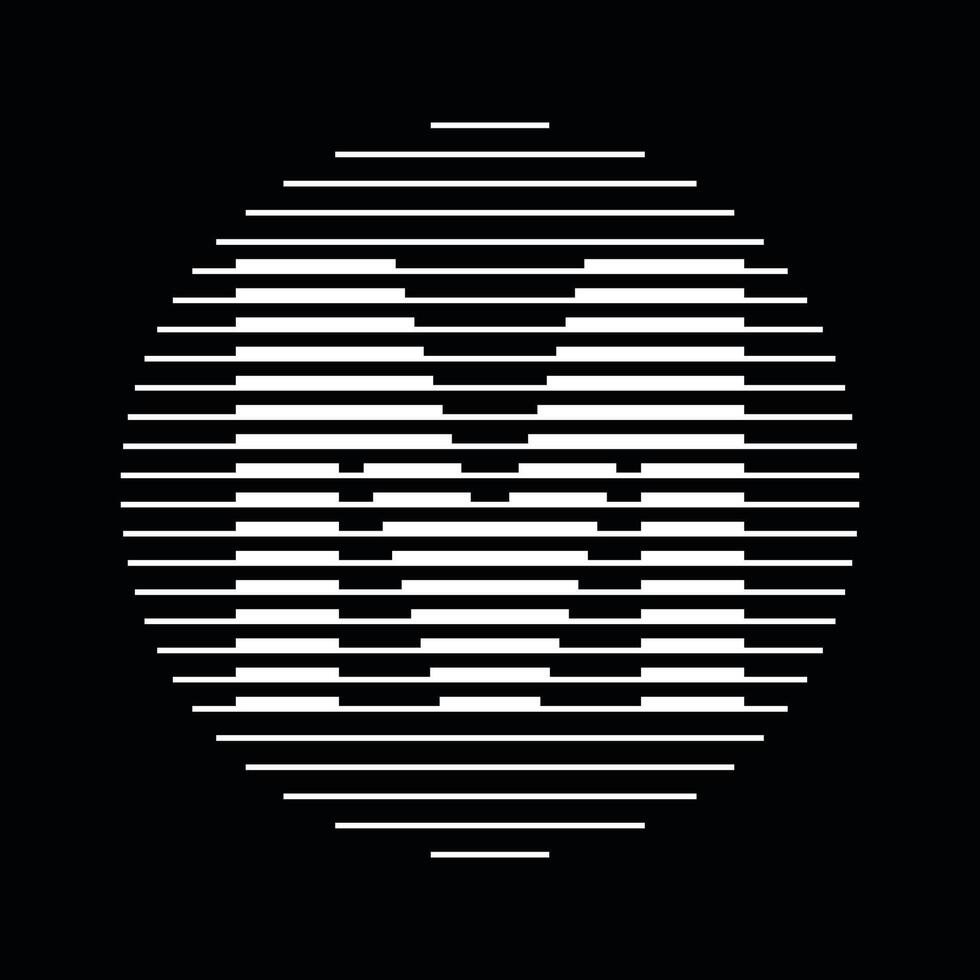 M Alphabet Letter Logo Round Circle Line Abstract Optical Illusion Stripe Halftone Symbol Icon vector
