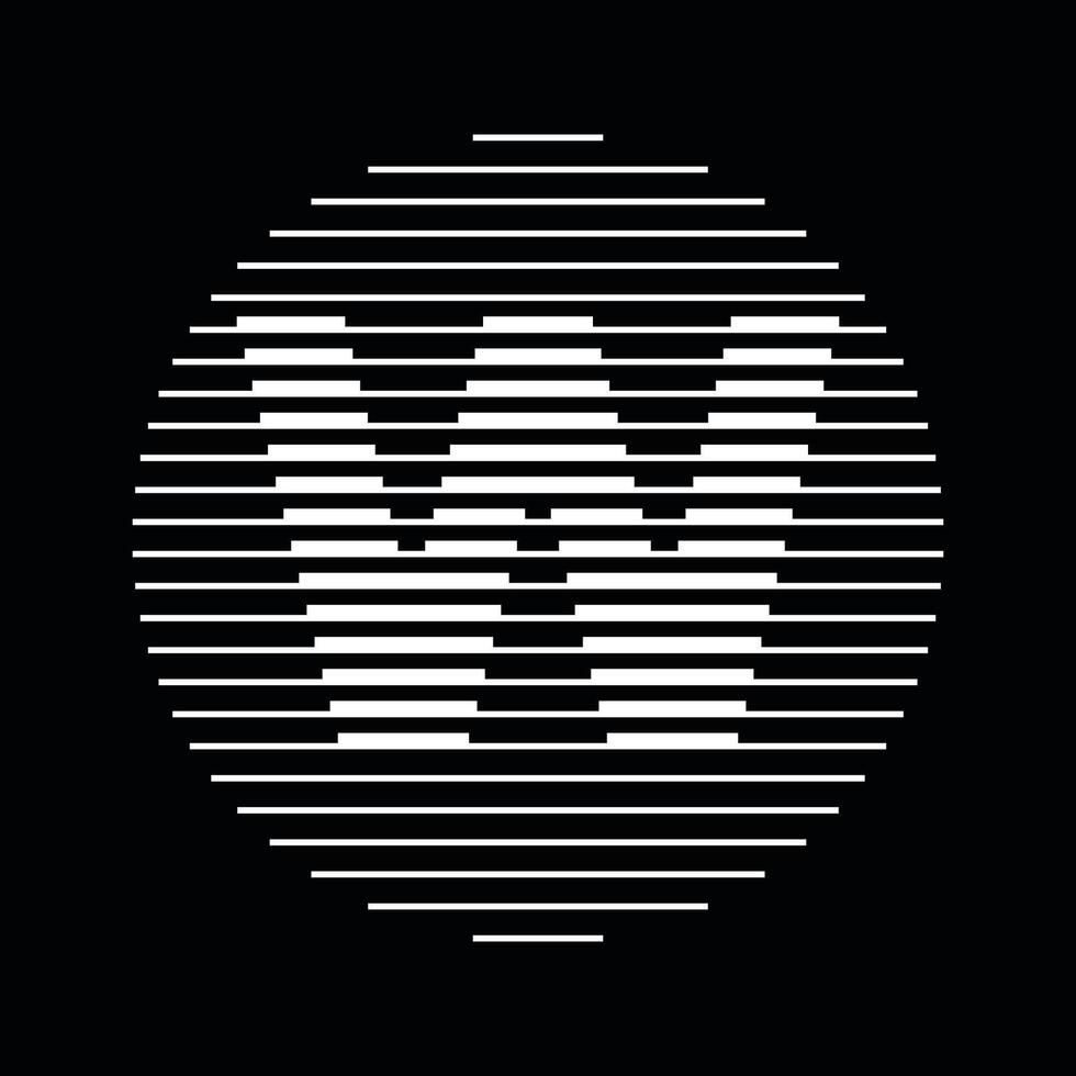 W Alphabet Letter Logo Round Circle Line Abstract Optical Illusion Stripe Halftone Symbol Icon vector