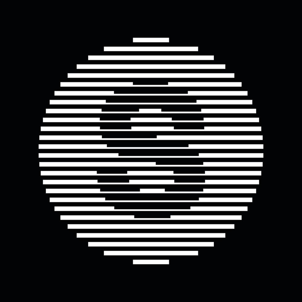 S Alphabet Letter Logo Round Circle Line Abstract Optical Illusion Stripe Halftone Symbol Icon vector