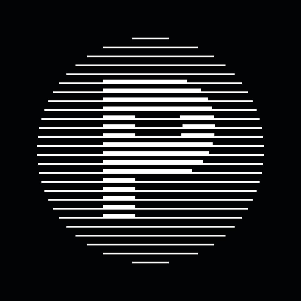 P Alphabet Letter Logo Round Circle Line Abstract Optical Illusion Stripe Halftone Symbol Icon vector
