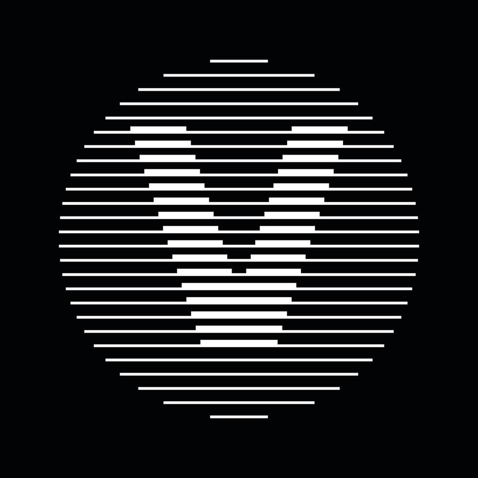 V Alphabet Letter Logo Round Circle Line Abstract Optical Illusion Stripe Halftone Symbol Icon vector