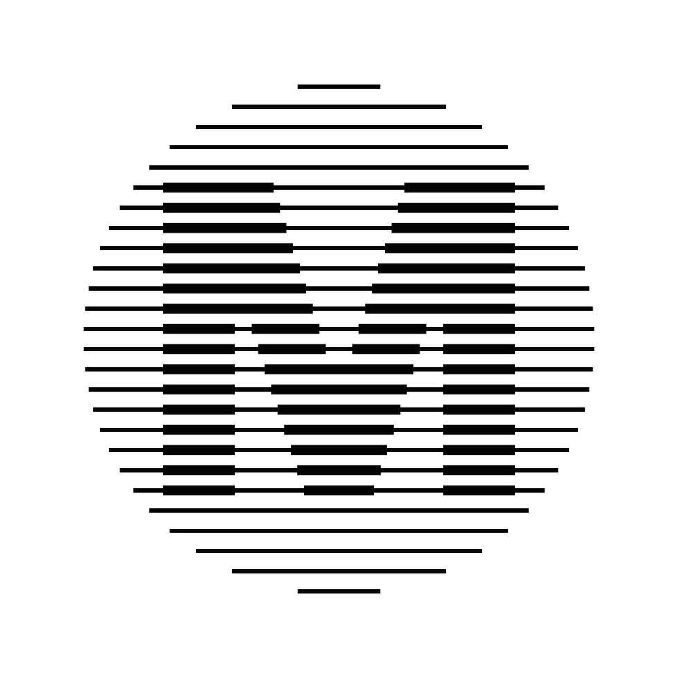 M Alphabet Letter Logo Round Circle Line Abstract Optical Illusion Stripe Halftone Symbol Icon vector