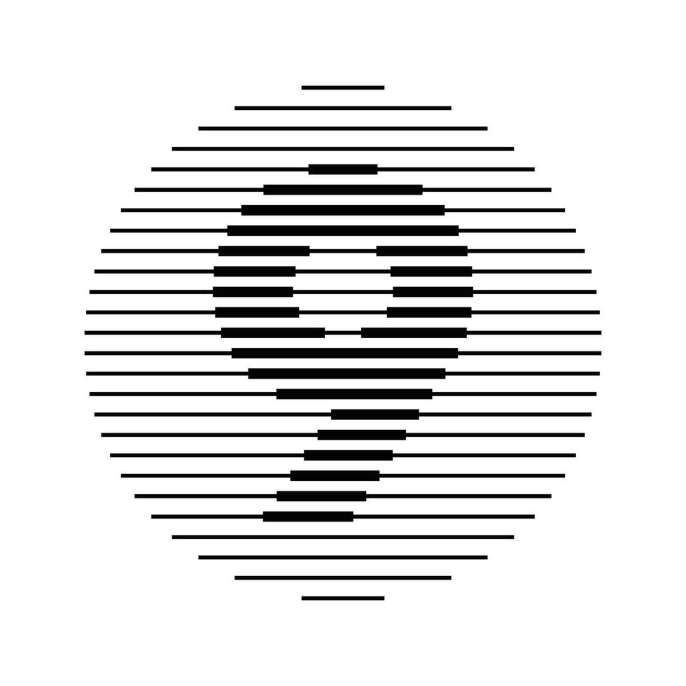 Nine Number Round Line Abstract Optical Illusion Stripe Halftone Symbol Icon vector
