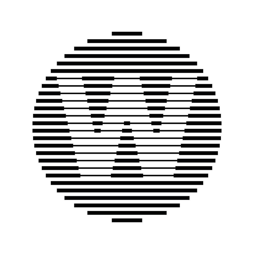 W Alphabet Letter Logo Round Circle Line Abstract Optical Illusion Stripe Halftone Symbol Icon vector