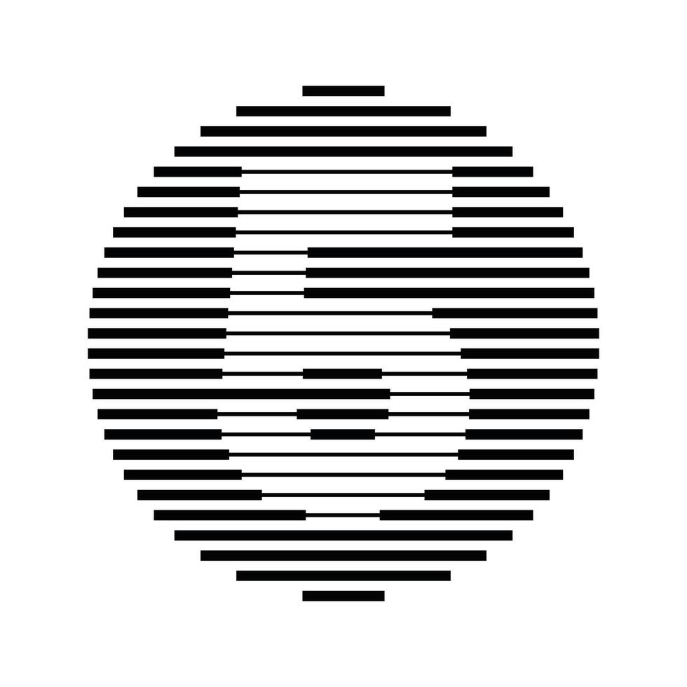 Five Number Round Line Abstract Optical Illusion Stripe Halftone Symbol Icon vector