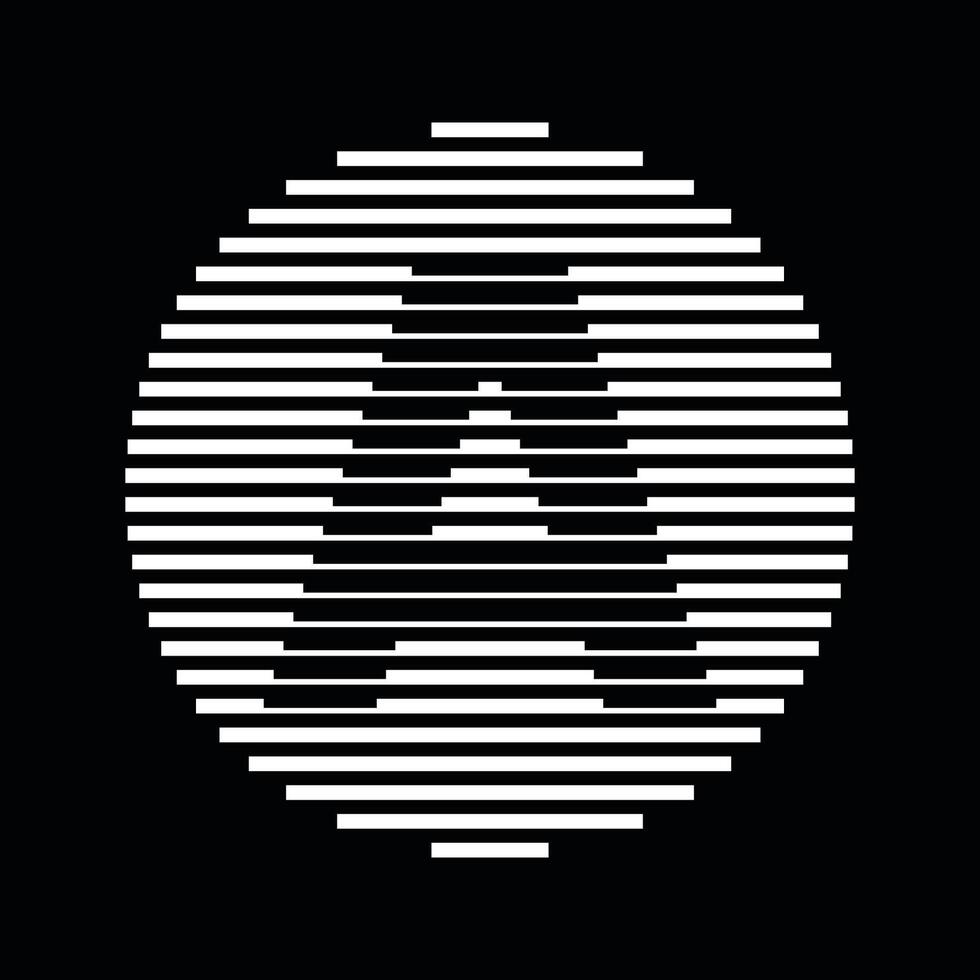 A Alphabet Letter Logo Round Circle Line Abstract Optical Illusion Stripe Halftone Symbol Icon vector