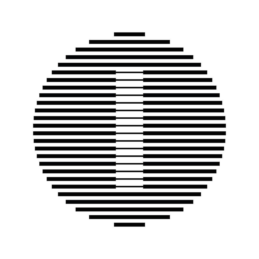 I Alphabet Letter Logo Round Circle Line Abstract Optical Illusion Stripe Halftone Symbol Icon vector