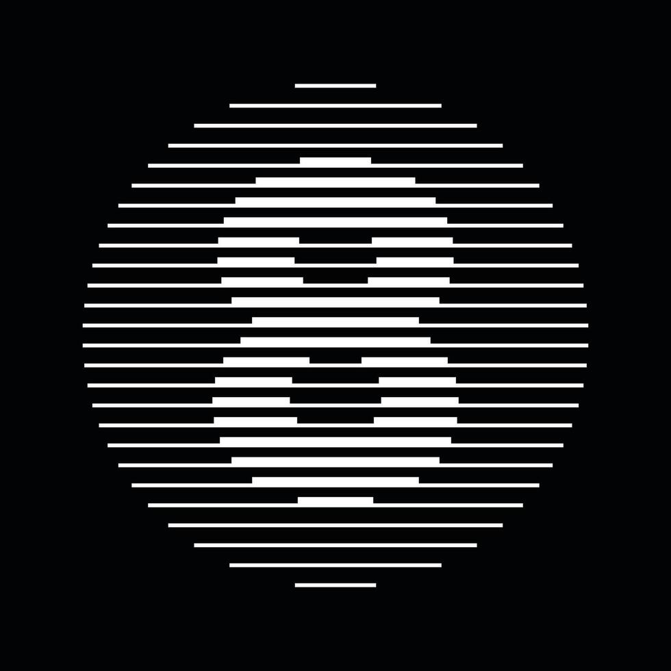 Eight Number Round Line Abstract Optical Illusion Stripe Halftone Symbol Icon vector