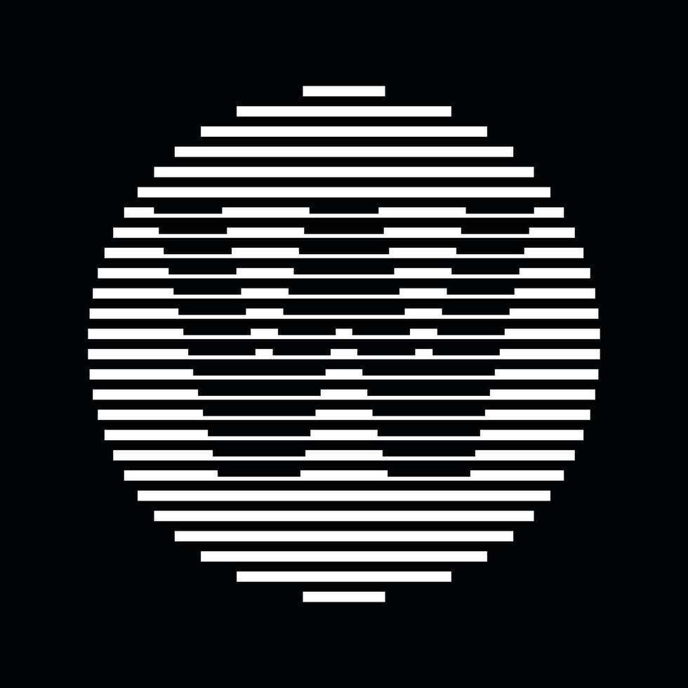 W Alphabet Letter Logo Round Circle Line Abstract Optical Illusion Stripe Halftone Symbol Icon vector