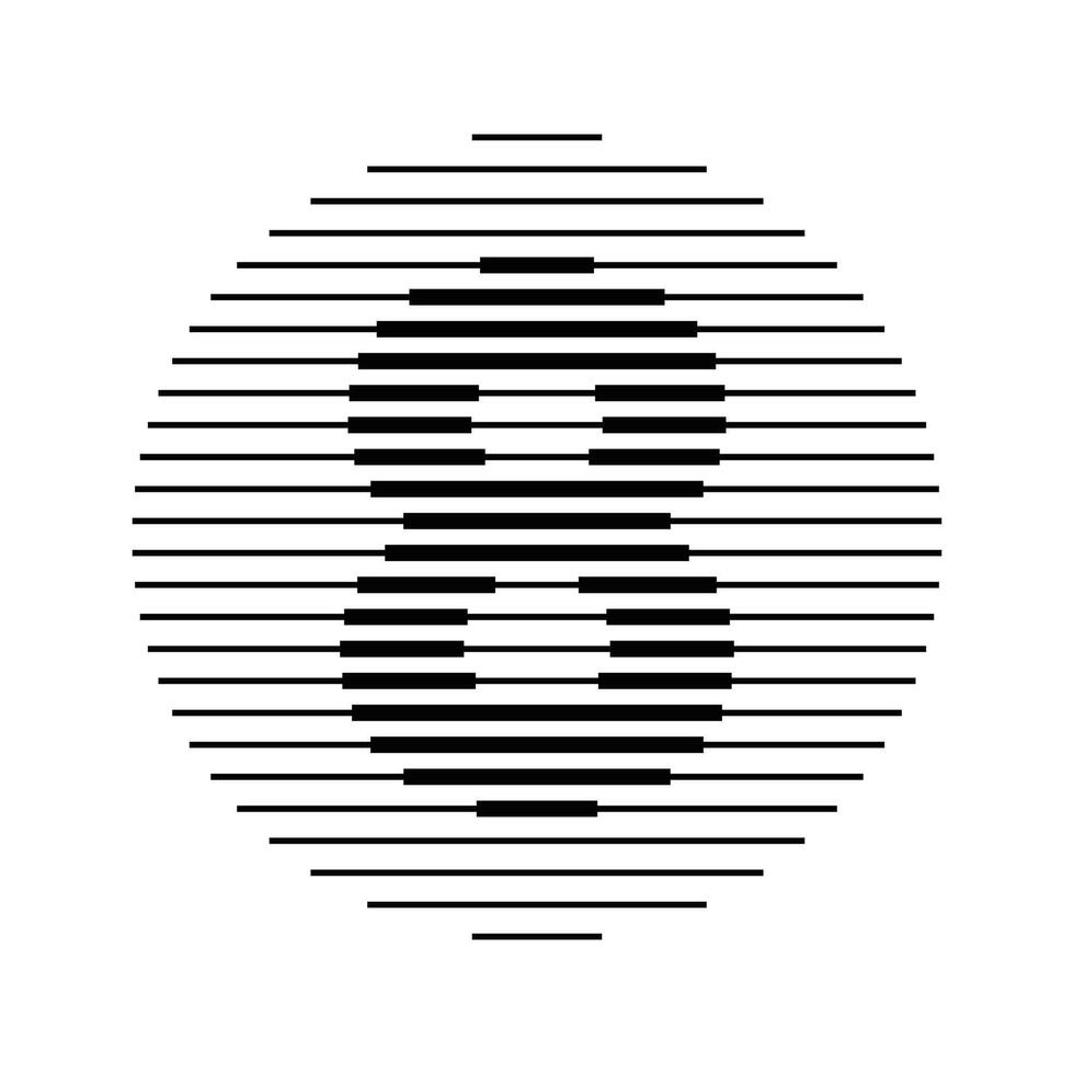 Eight Number Round Line Abstract Optical Illusion Stripe Halftone Symbol Icon vector