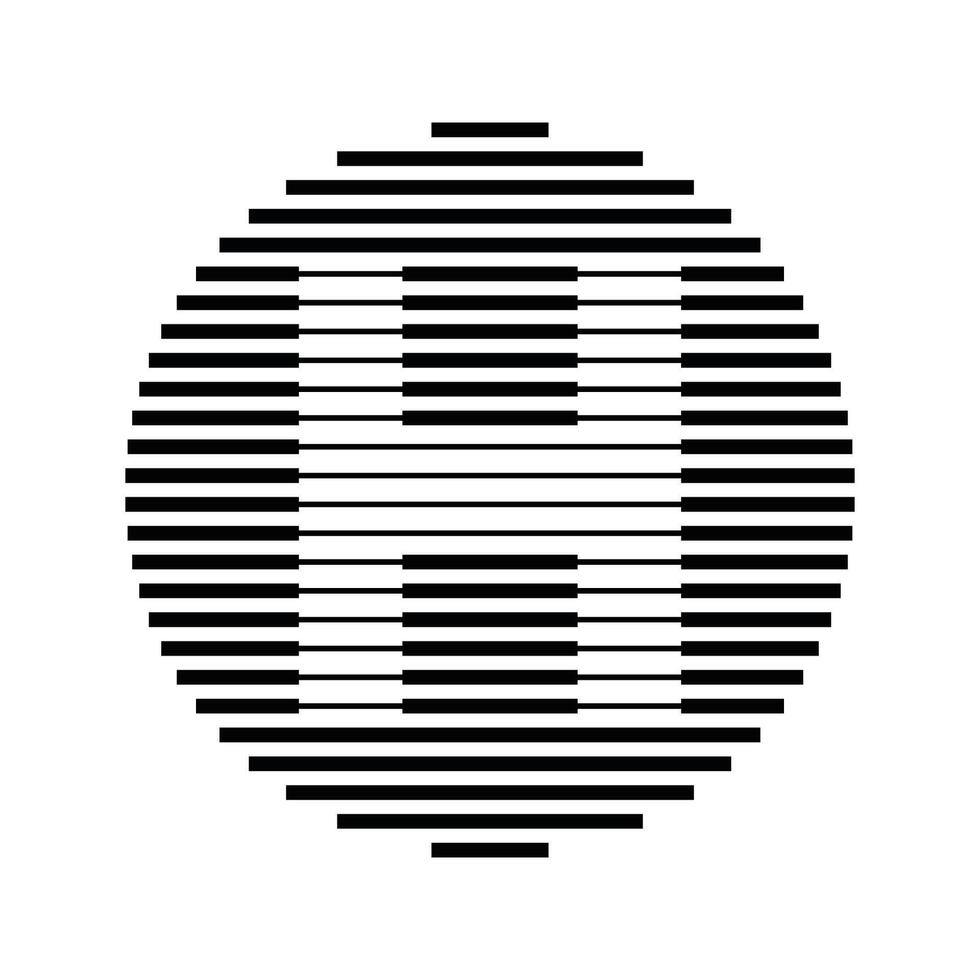 H Alphabet Letter Logo Round Circle Line Abstract Optical Illusion Stripe Halftone Symbol Icon vector