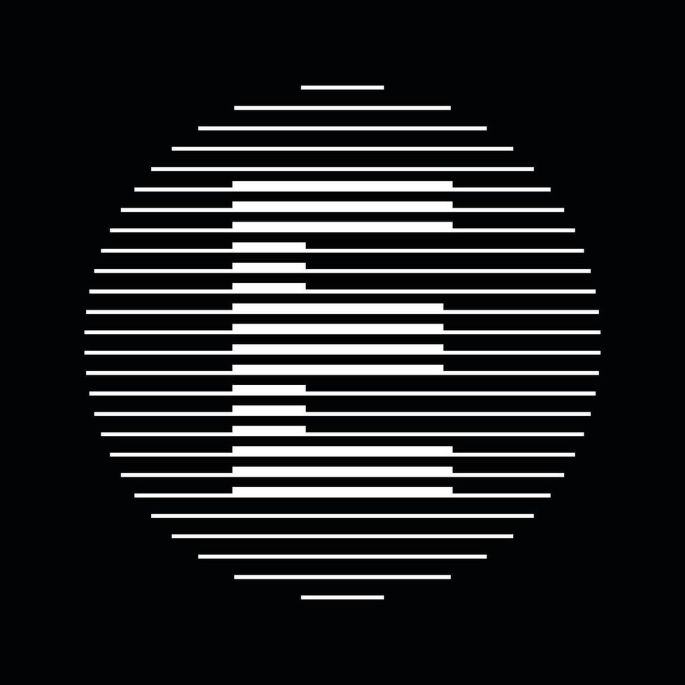 E Alphabet Letter Logo Round Circle Line Abstract Optical Illusion Stripe Halftone Symbol Icon vector