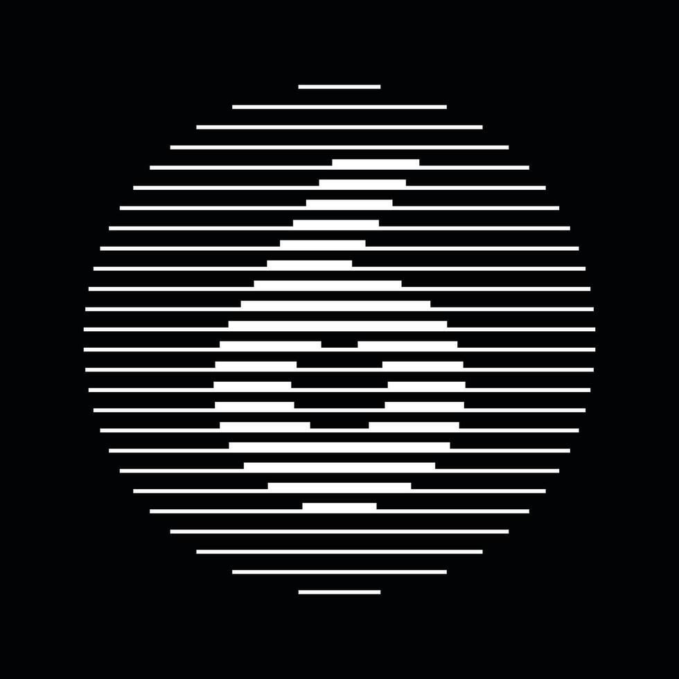 Six Number Round Line Abstract Optical Illusion Stripe Halftone Symbol Icon vector