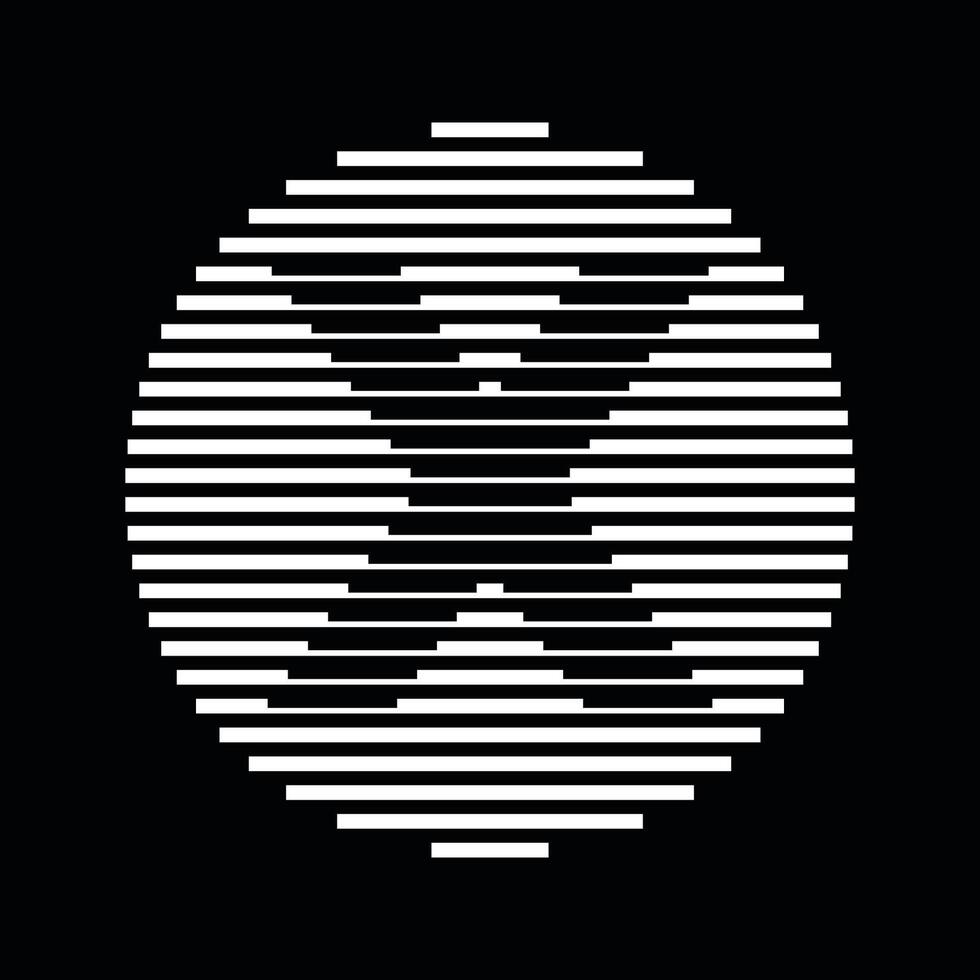 X Alphabet Letter Logo Round Circle Line Abstract Optical Illusion Stripe Halftone Symbol Icon vector
