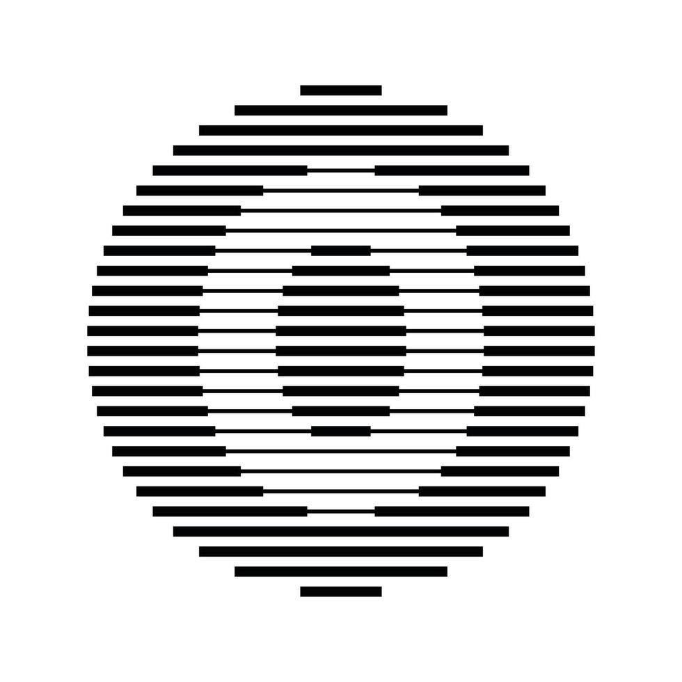 Zero Number Round Line Abstract Optical Illusion Stripe Halftone Symbol Icon vector