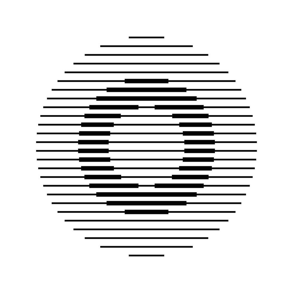 O Alphabet Letter Logo Round Circle Line Abstract Optical Illusion Stripe Halftone Symbol Icon vector