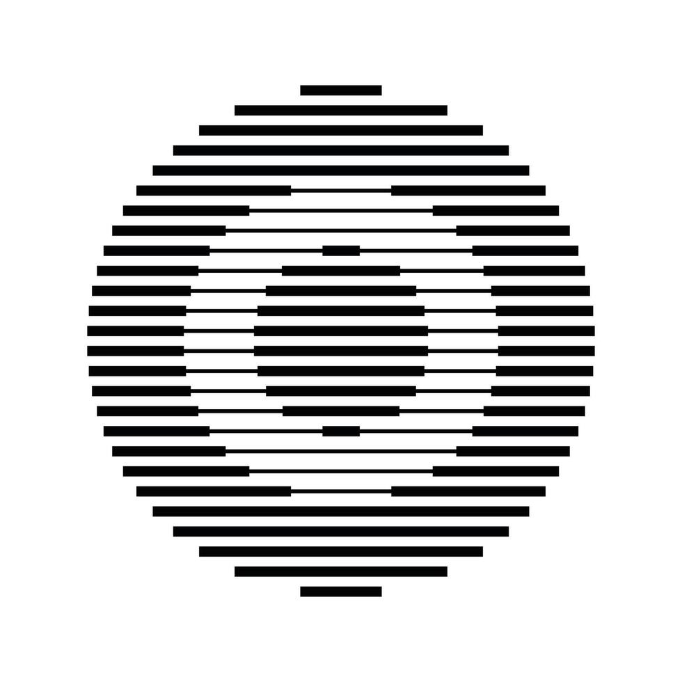 O Alphabet Letter Logo Round Circle Line Abstract Optical Illusion Stripe Halftone Symbol Icon vector