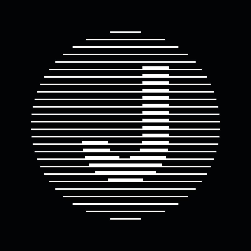 J Alphabet Letter Logo Round Circle Line Abstract Optical Illusion Stripe Halftone Symbol Icon vector