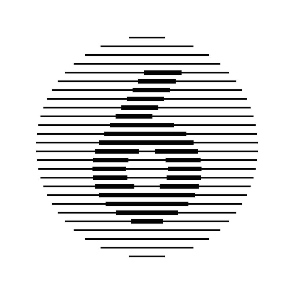 Six Number Round Line Abstract Optical Illusion Stripe Halftone Symbol Icon vector