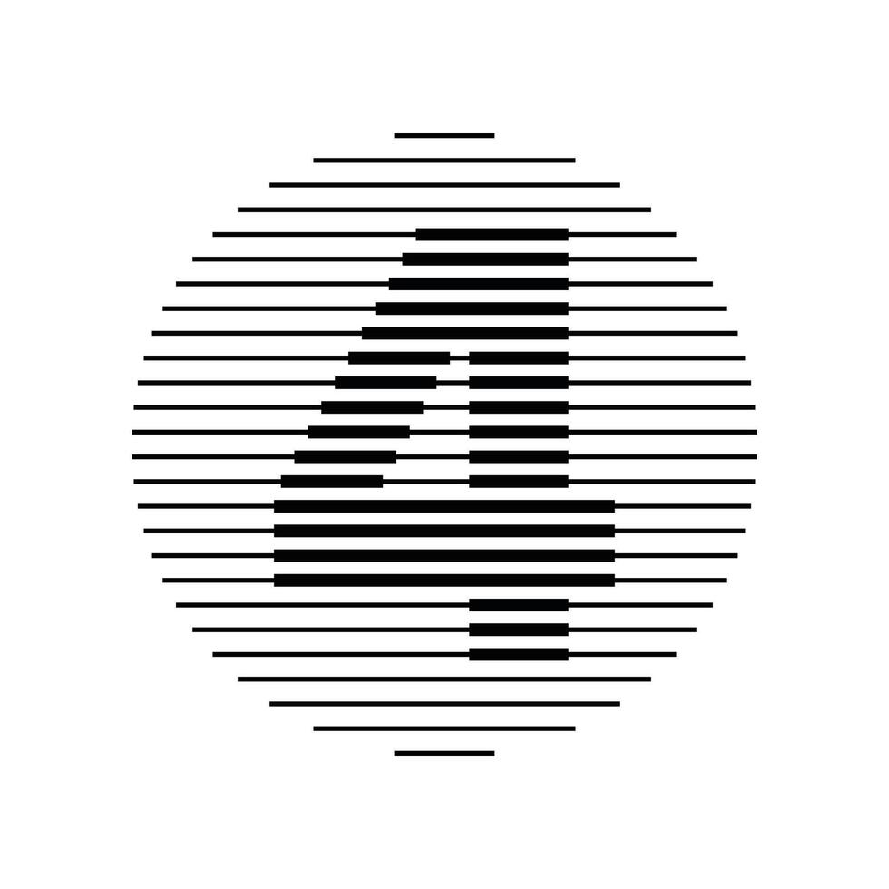 Four Number Round Line Abstract Optical Illusion Stripe Halftone Symbol Icon vector