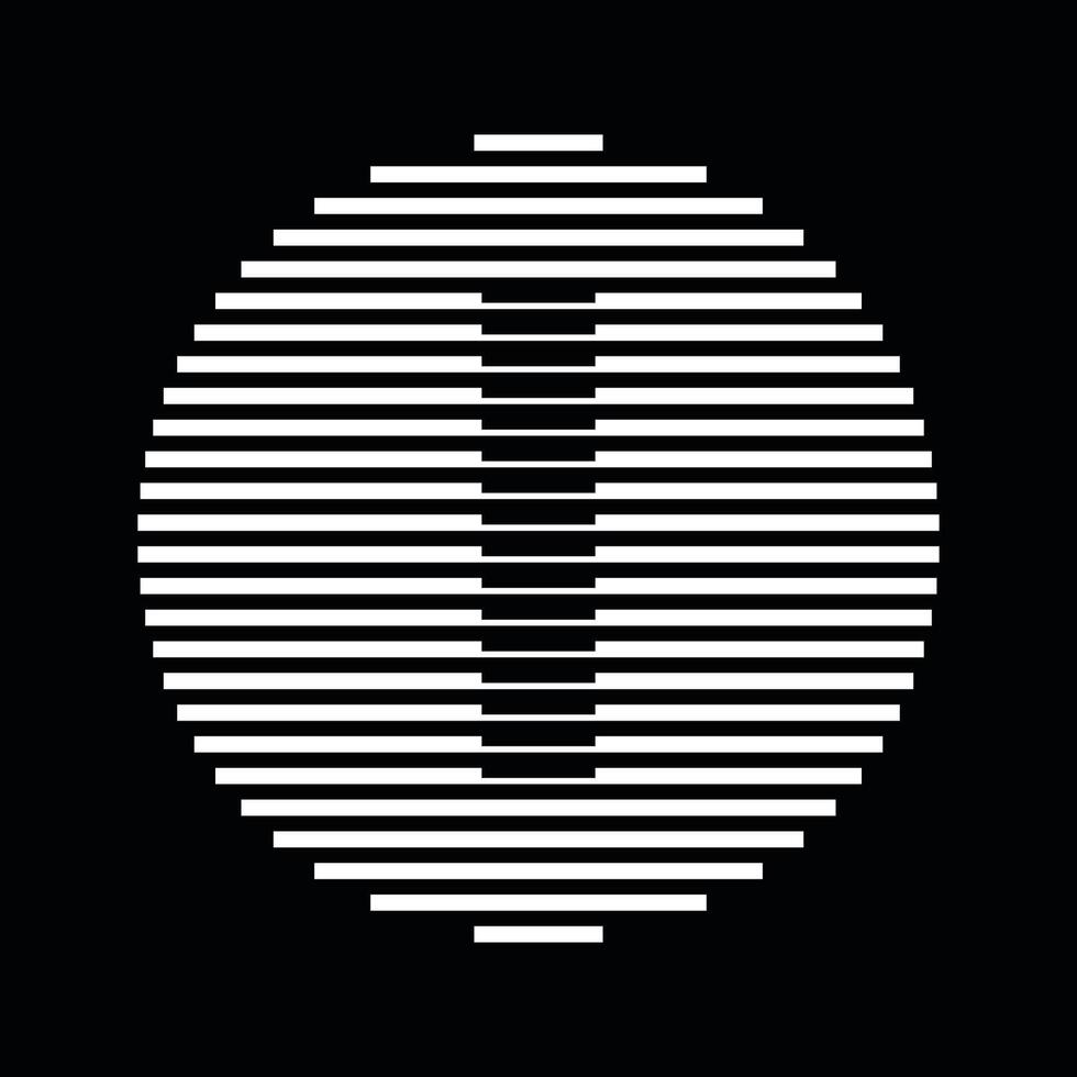 I Alphabet Letter Logo Round Circle Line Abstract Optical Illusion Stripe Halftone Symbol Icon vector