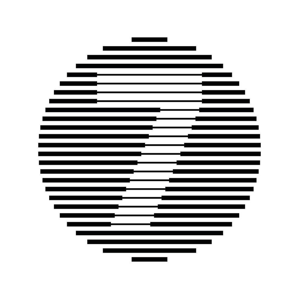 Seven Number Round Line Abstract Optical Illusion Stripe Halftone Symbol Icon vector