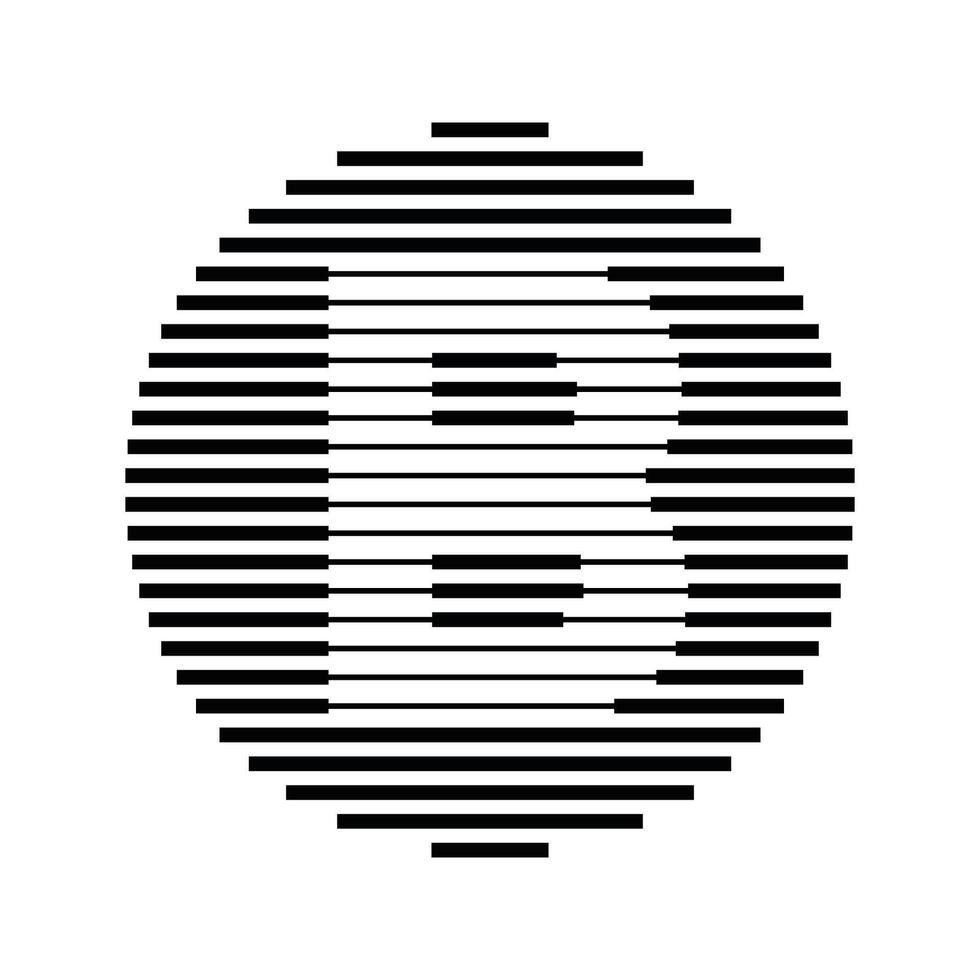 B Alphabet Letter Logo Round Circle Line Abstract Optical Illusion Stripe Halftone Symbol Icon vector