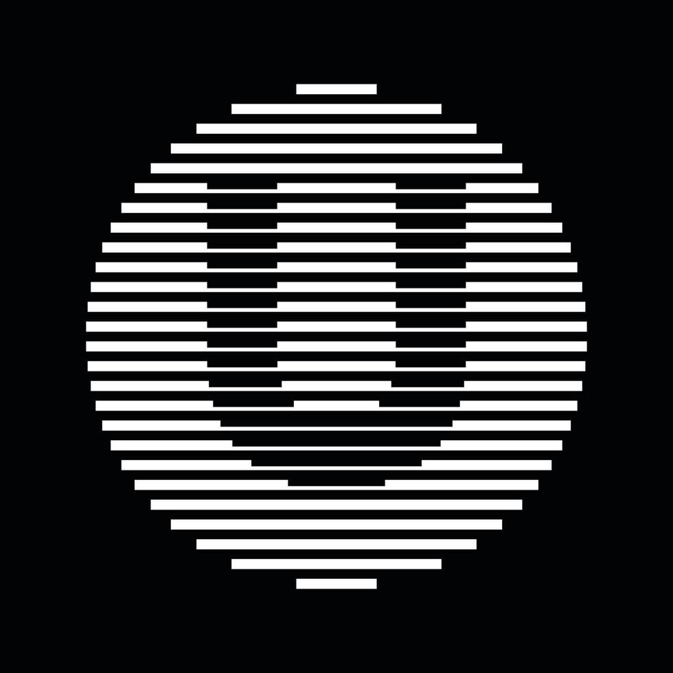 U Alphabet Letter Logo Round Circle Line Abstract Optical Illusion Stripe Halftone Symbol Icon vector