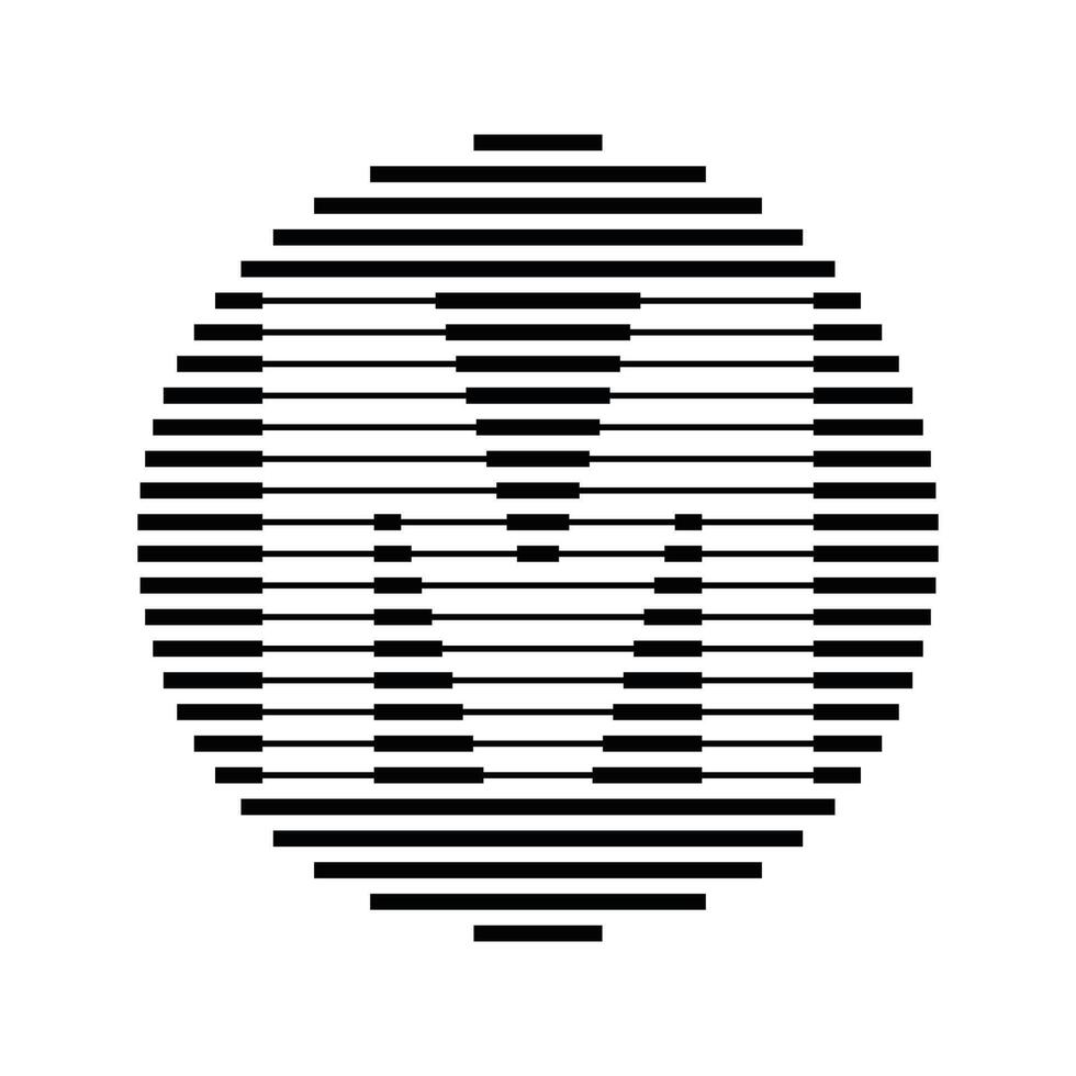 M Alphabet Letter Logo Round Circle Line Abstract Optical Illusion Stripe Halftone Symbol Icon vector