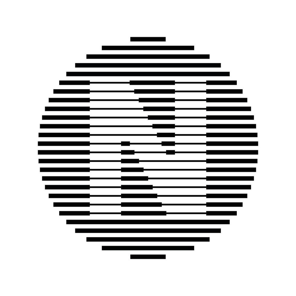 N Alphabet Letter Logo Round Circle Line Abstract Optical Illusion Stripe Halftone Symbol Icon vector