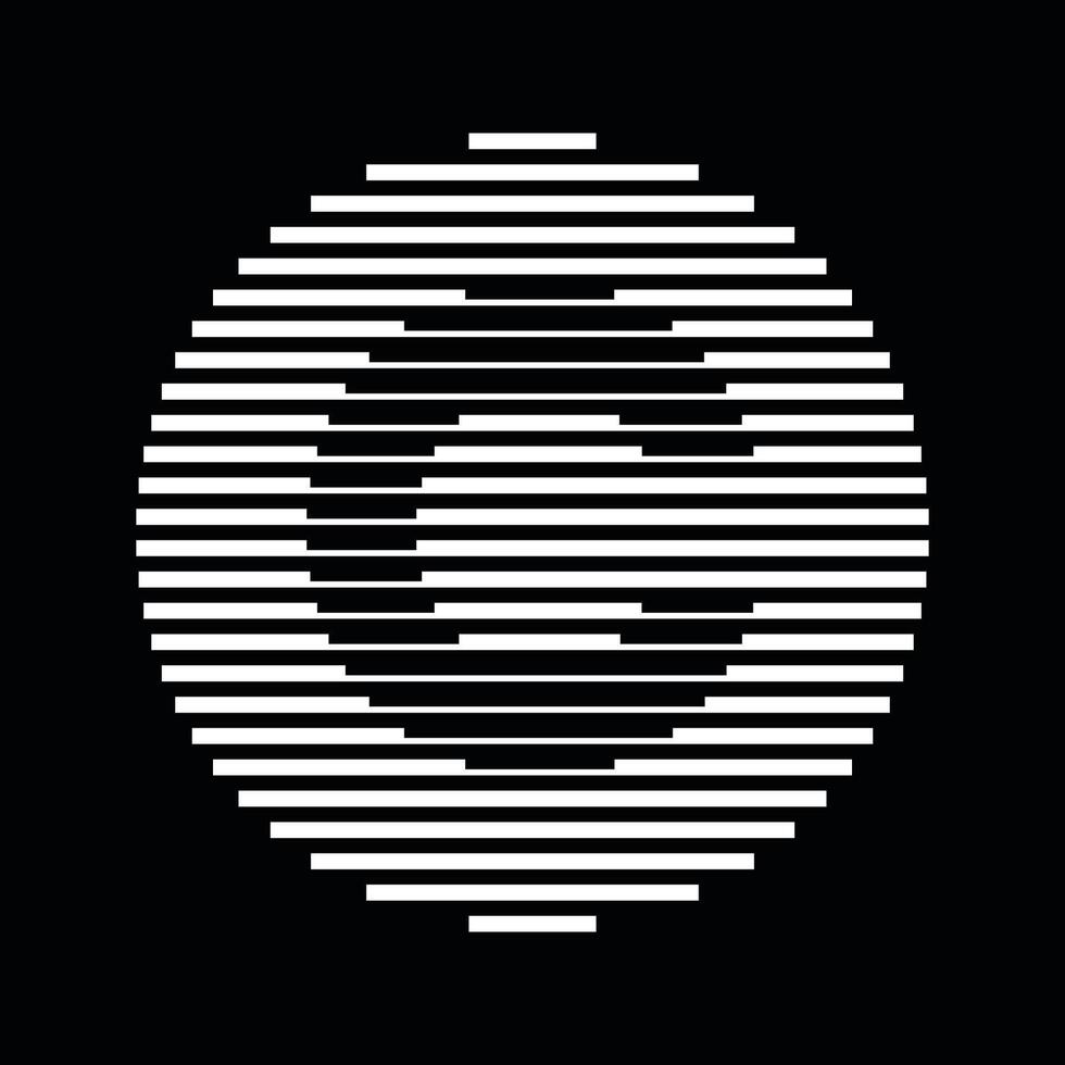 C Alphabet Letter Logo Round Circle Line Abstract Optical Illusion Stripe Halftone Symbol Icon vector