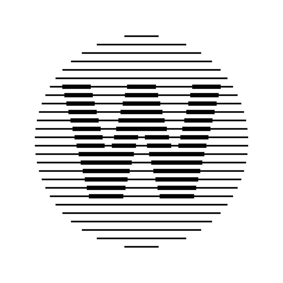W Alphabet Letter Logo Round Circle Line Abstract Optical Illusion Stripe Halftone Symbol Icon vector