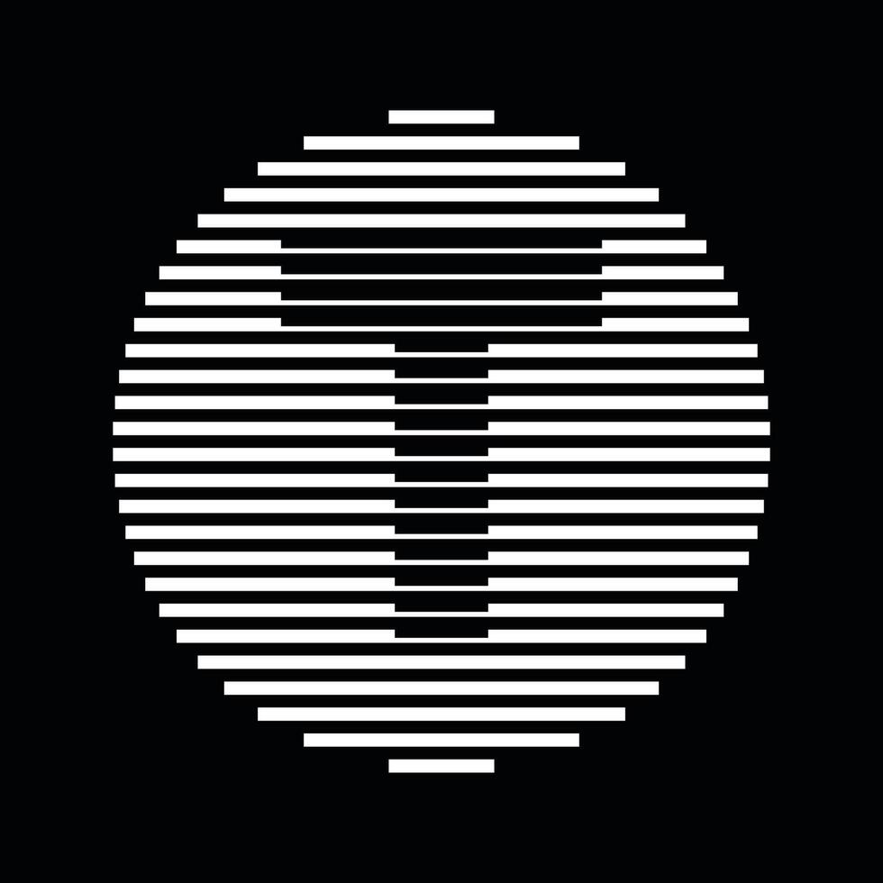 T Alphabet Letter Logo Round Circle Line Abstract Optical Illusion Stripe Halftone Symbol Icon vector