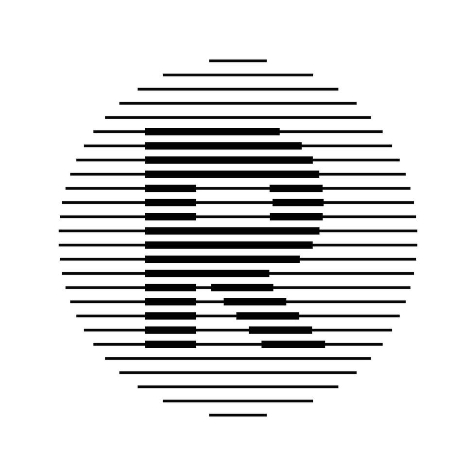 R Alphabet Letter Logo Round Circle Line Abstract Optical Illusion Stripe Halftone Symbol Icon vector