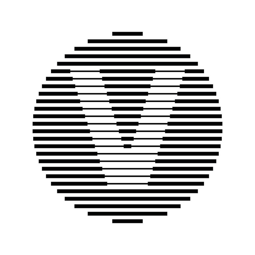 V Alphabet Letter Logo Round Circle Line Abstract Optical Illusion Stripe Halftone Symbol Icon vector