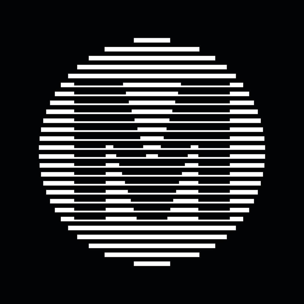 M Alphabet Letter Logo Round Circle Line Abstract Optical Illusion Stripe Halftone Symbol Icon vector
