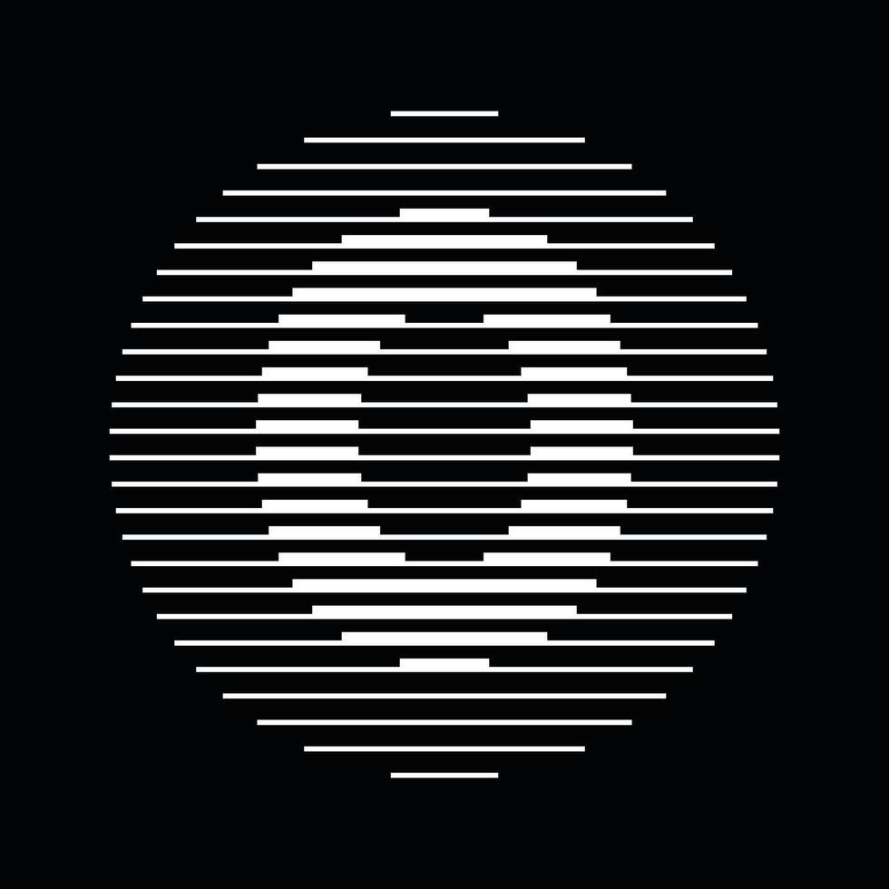 Zero Number Round Line Abstract Optical Illusion Stripe Halftone Symbol Icon vector