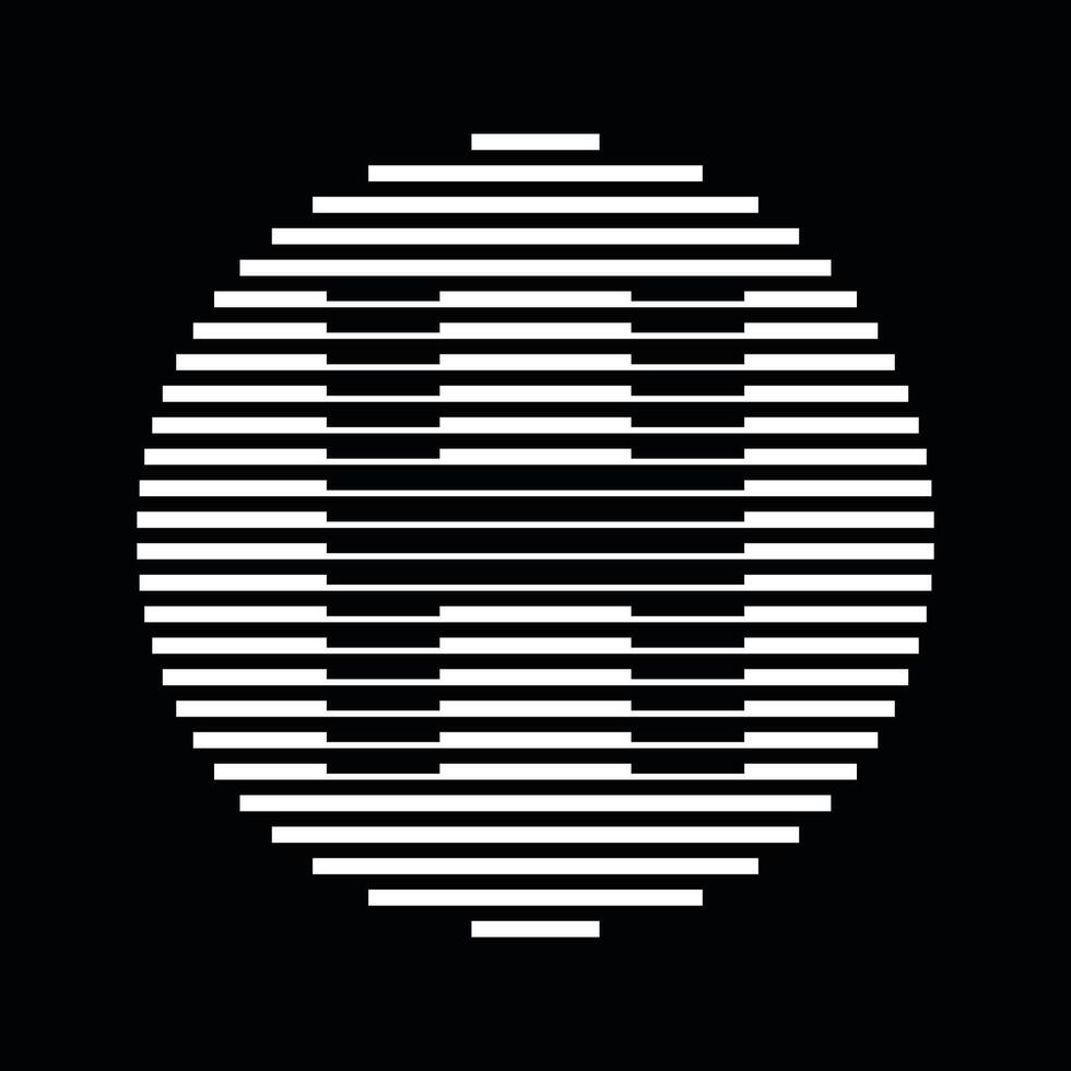 H Alphabet Letter Logo Round Circle Line Abstract Optical Illusion Stripe Halftone Symbol Icon vector