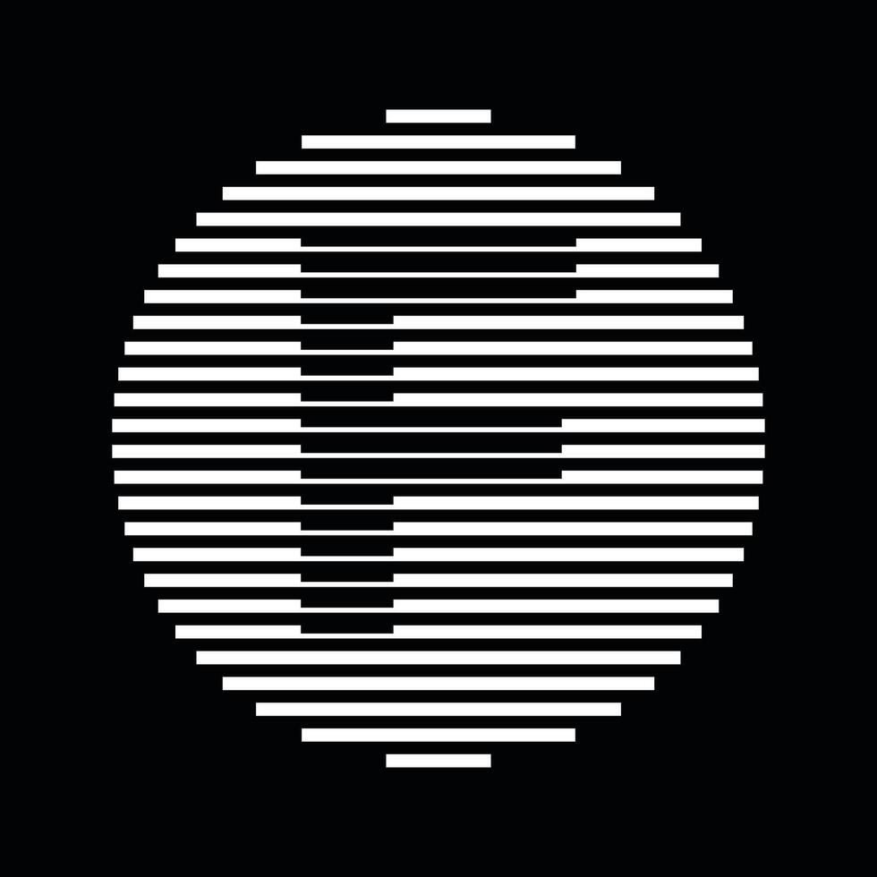 F Alphabet Letter Logo Round Circle Line Abstract Optical Illusion Stripe Halftone Symbol Icon vector
