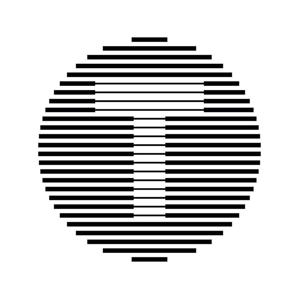 T Alphabet Letter Logo Round Circle Line Abstract Optical Illusion Stripe Halftone Symbol Icon vector