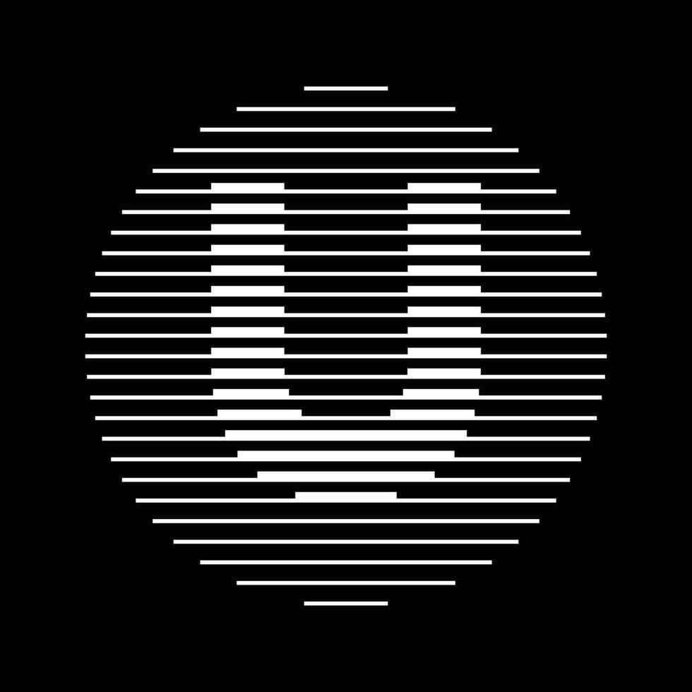 U Alphabet Letter Logo Round Circle Line Abstract Optical Illusion Stripe Halftone Symbol Icon vector