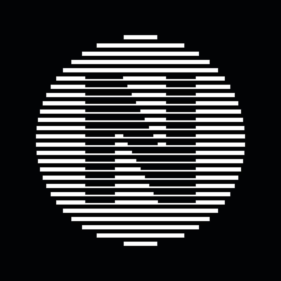 N Alphabet Letter Logo Round Circle Line Abstract Optical Illusion Stripe Halftone Symbol Icon vector