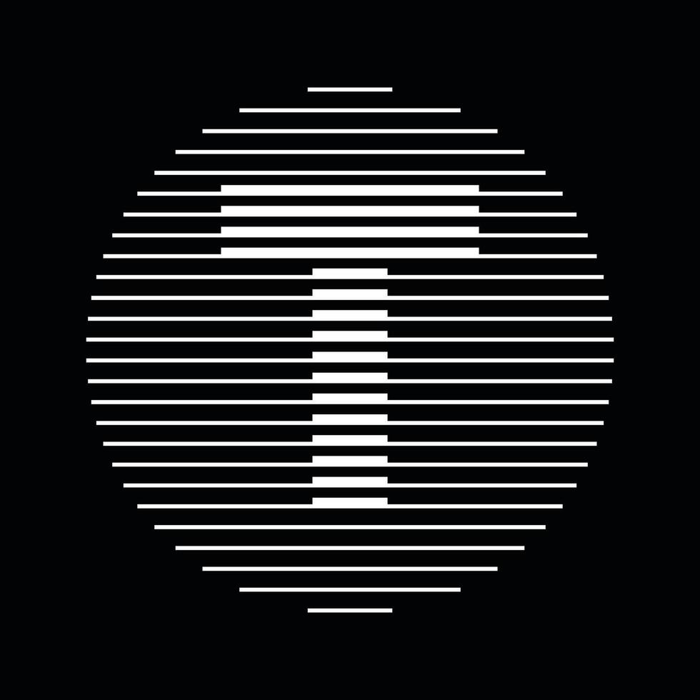 T Alphabet Letter Logo Round Circle Line Abstract Optical Illusion Stripe Halftone Symbol Icon vector